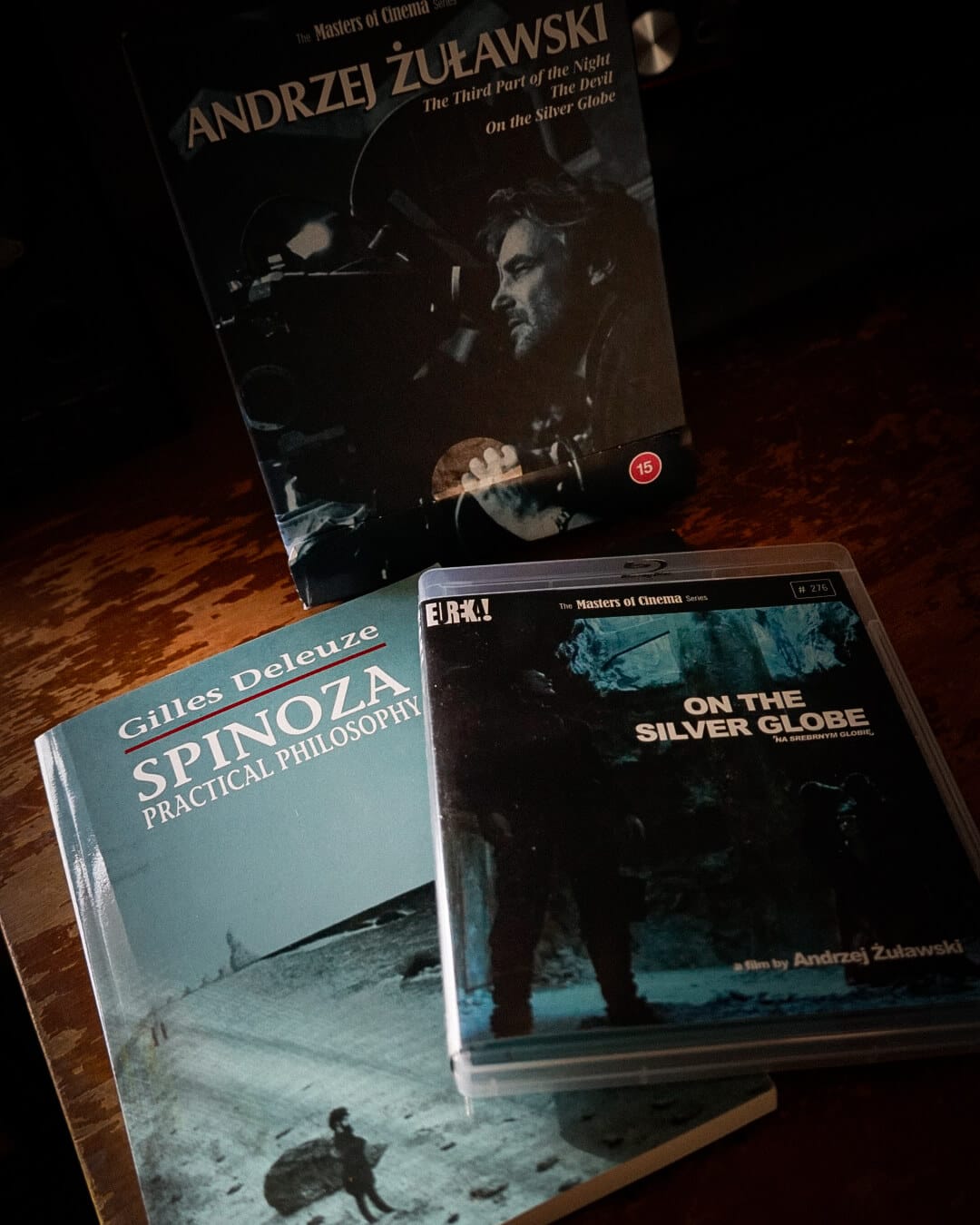 "Photo of Deleuze's 'Spinoza: Practical Philosophy' and 'On The Silver Globe'"